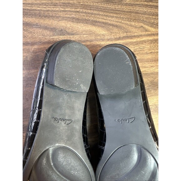 Clarks Artisan Shoes Pumps Heels Women Size 9.5N Black Patent Slip On - Picture 5 of 16